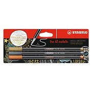 STABILO Pen 68 metallic Viltstiften Zilver Goud Koper - 3dlg.