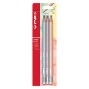STABILO Swano Pastel HB Grafietpotloden met Gumtip - 6dlg.