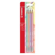 STABILO Swano Pastel HB Grafietpotloden met Gumtip - 4dlg.