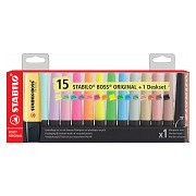 STABILO BOSS Original Pastel & NatureCOLORS Markeerstiften Bureau Set - 15dlg.
