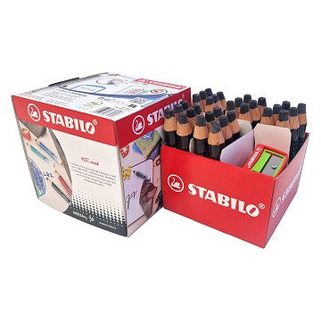 STABILO MARKdry School Pack Whiteboard Pencils Black - 30 pcs. with 2 sharpeners