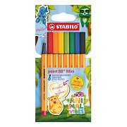 STABILO ANIMAL VIBES point 88 MINI Fineliners - 8dlg. met Sticker