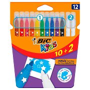 BIC Kids Coloring & Erasing, 10 + 2 free
