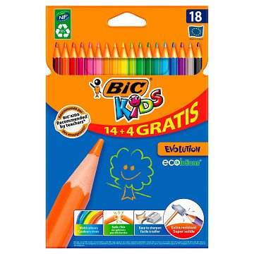 BIC Kids ECOlutions Evolution, 14 + 4st. gratis