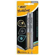 BIC Permanent Marker Gold and Silver