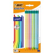 BIC Evolution Bleistifte mit Radiergummi, 8 Stück.
