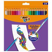 BIC Kids Evolution Uitgumbare Kleurpotloden, 24st.