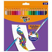 BIC Kids Evolution Erasable Colored Pencils, 24 pcs.