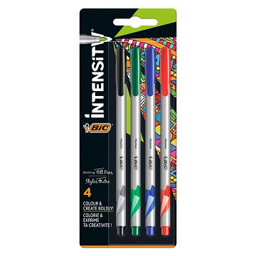 BIC Intensity Fineliner Medium, 4 Stk.