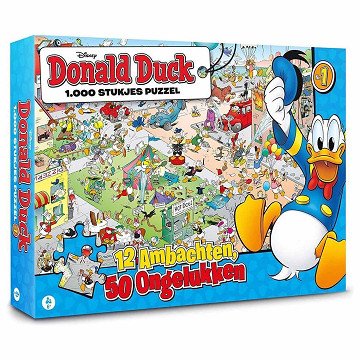 Donald Duck Puzzel - 12 Ambachten 50 Ongelukken, 1000st.