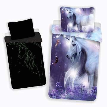 Bettbezug Einhorn leuchtet im Dunkeln