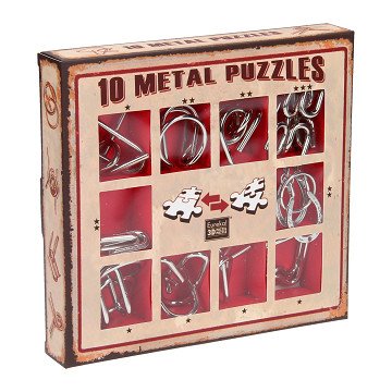 Gehirn-Puzzle-Set Rot, 10-teilig.