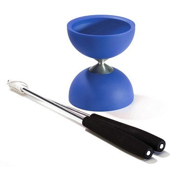 Rubber Diabolo with Aluminum Sticks - Dark Blue