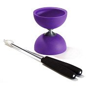 Rubber Diabolo with Aluminum Sticks - Purple