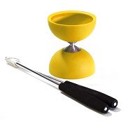 Rubber Diabolo with Aluminum Sticks - Yellow