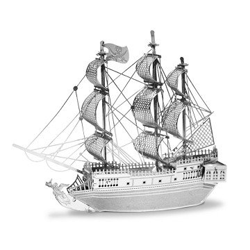 Metal Earth Pirate Ship Black Pearl Silver Edition