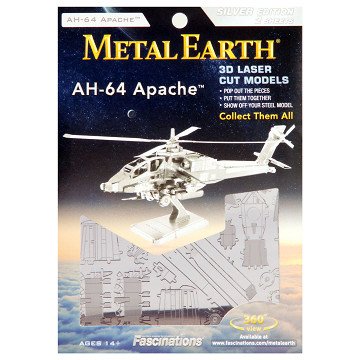 Metal Earth AH-64 Apache Silber Edition