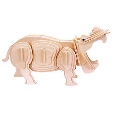 Gepetto's Workshop Wooden Construction Kit 3D - Hippopotamus
