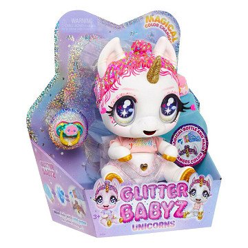 Glitter Babyz Unicorn Doll - White Rainbow