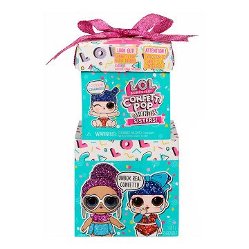 LOL. Überraschung! Konfetti-Pop für die Geburtstagsschwestern