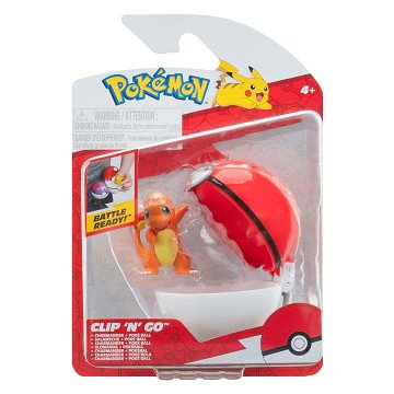 Pokémon - Clip N Go Charmander with Poké Ball