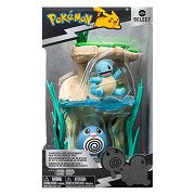 Pokémon Environment Figure Set - Poliwag & Squirtle