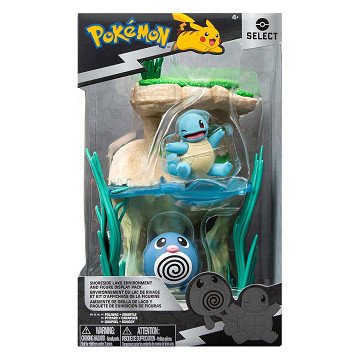 Pokémon Environment Figure Set - Poliwag & Squirtle