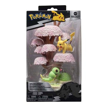 Pokémon Environment Figure Set - Caterpie & Pikachu