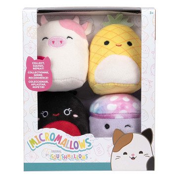 Squishmallows Plüschtier Micromallows - Maui, Trudy, Caedyn, Minya, 4er-Pack