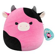 Squishmallows Knuffel Pluche - Zwarte en Roze Koe, 30cm