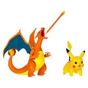 Pokémon Battle Feature Figuurset - Glurak en Pikachu - 2dlg.