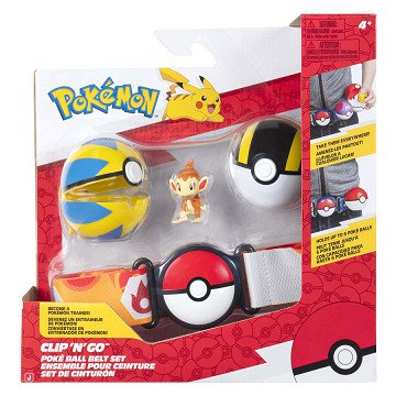 Pokémon Clip 'N' Go With Belt Playset Chimchar Quick Ball
