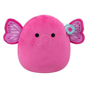Squishmallows Knuffel Pluche - Evelyn The Hot Pink Butterfly Elephant - 40cm