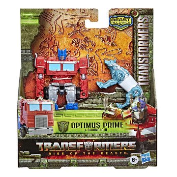Transformers Rise of the Beasts Beast Weaponizer Action Figures - Optimus Prime & Cheinclaw