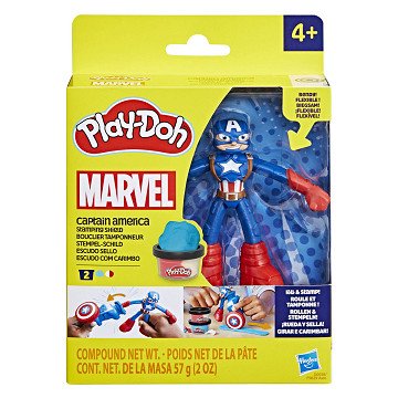 Play-Doh Marvel Captain America Stamp Shield - 2 Clay Pots