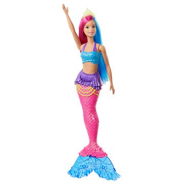 Barbie Dreamtopia Zeemeermin met Roze en Blauw haar