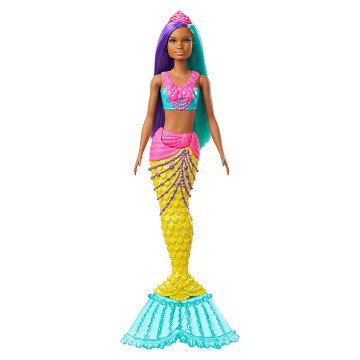 Barbie Dreamtopia Zeemeermin met blauwgroen en paars haar