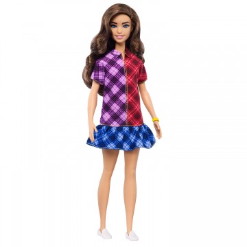 Barbie Fashionista Pop - Geruite Jurk