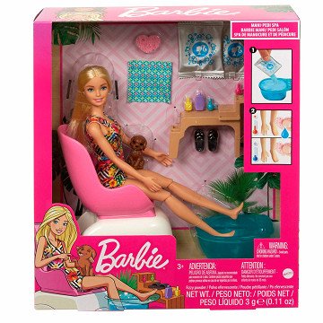 Barbie -Puppe mit Pediküre