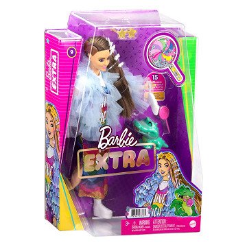 Barbie Extra Doll Rainbow Dress and Pet Crocodile
