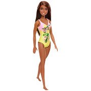 Barbiepop Beach Pop - Bruin Haar met Badpak Print