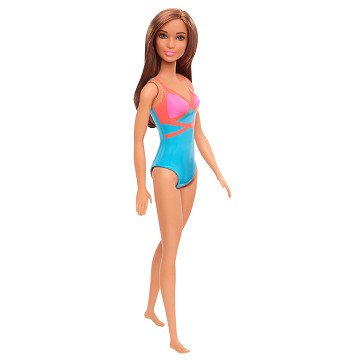 Barbie-Puppe, Strandpuppe – braune Haare mit Badeanzug