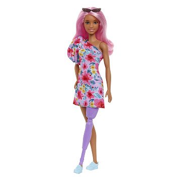Barbie Fashionista-Puppe – Geblümtes One-Shoulder-Modell