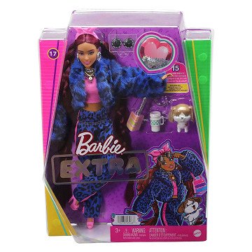 Barbie Extra Puppe 17 – Blauer Leoparden-Trainingsanzug