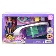 Barbie Mermaid Power Doll, Boat with Accessories