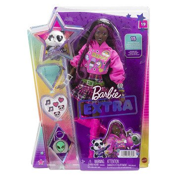 Barbie Extra Doll Pink Hair Punk Style with Panda