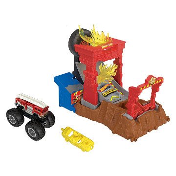 Hot Wheels Monster Trucks Arena Smash 5 Alarm Fire Crash Challenge Spielset