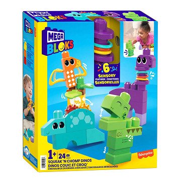Mega Bloks Squeak N Chomps Dino's Building Set - 24dlg.