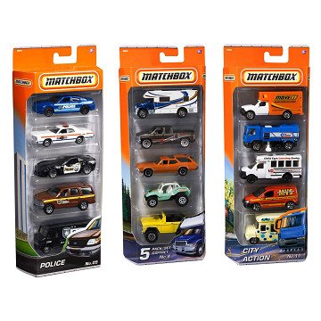 Matchbox Basics Auto's, 5st.