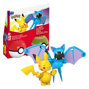 Mega Construx Pokémon Pikachu & Zubat Bauset, 40tlg.